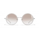 Chanel - Occhiali Rotondi da Sole - Argento Beige - Chanel Eyewear