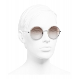 Chanel - Occhiali Rotondi da Sole - Argento Beige - Chanel Eyewear