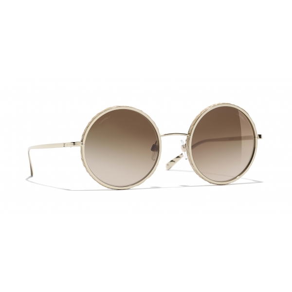 Chanel - Round Sunglasses - Gold Brown - Chanel Eyewear