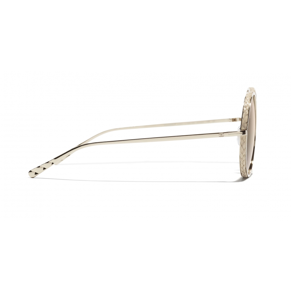CHANEL Sunglasses 5441-A Round Bronwn Metal Logo 46□26 140 Women