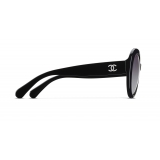 Chanel - Oval Sunglasses - Black Gray - Chanel Eyewear