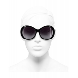 Chanel - Oval Sunglasses - Black Gray - Chanel Eyewear