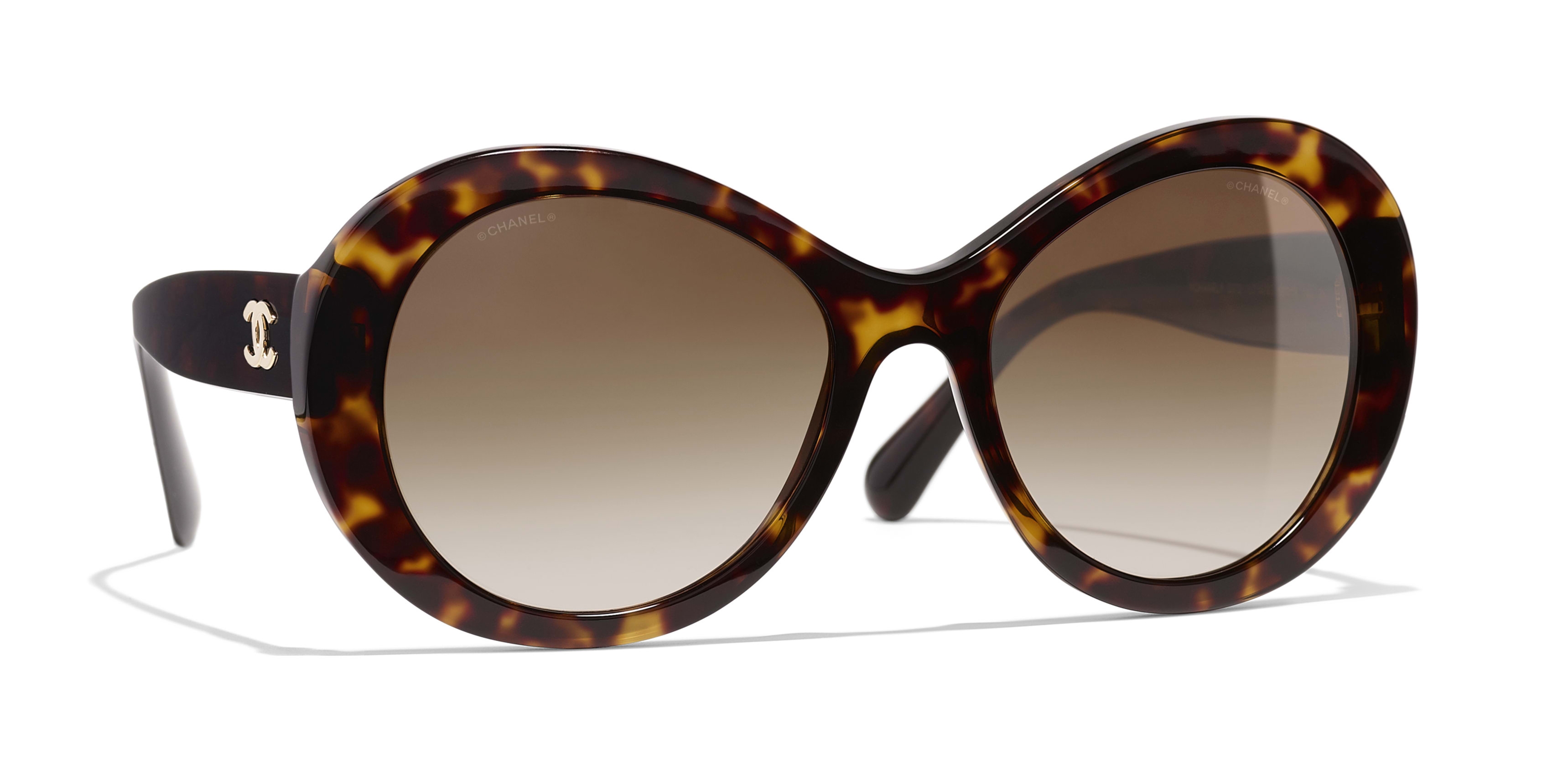Chanel - Oval Sunglasses - Dark Tortoise Brown - Chanel Eyewear - Avvenice