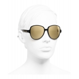 Chanel - Pilot Sunglasses - Black Gold Glitter - Chanel Eyewear