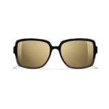 Chanel - Square Sunglasses - Black Gold Glitter - Chanel Eyewear