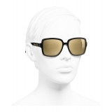 Chanel - Square Sunglasses - Black Gold Glitter - Chanel Eyewear - Avvenice