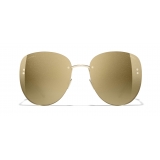 Chanel - Pilot Sunglasses - Gold Glitter - Chanel Eyewear