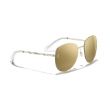 Chanel - Occhiali Modello Pilota da Sole - Oro Glitter - Chanel Eyewear