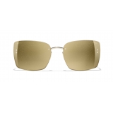 Chanel - Occhiali Quadrati da Sole - Oro Glitter - Chanel Eyewear