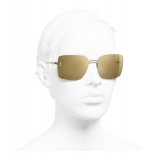 Chanel - Occhiali Quadrati da Sole - Oro Glitter - Chanel Eyewear