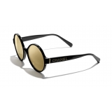 Chanel - Occhiali Rotondi da Sole - Nero Oro Glitter - Chanel Eyewear