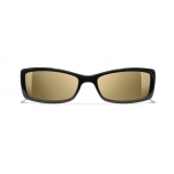 Chanel - Rectangle Sunglasses - Black Gold Glitter - Chanel Eyewear