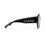 Chanel - Round Sunglasses - Black White Gold - Chanel Eyewear