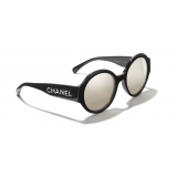 Chanel - Occhiali Rotondi da Sole - Nero Oro Bianco - Chanel Eyewear