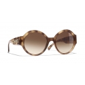 Chanel - Round Sunglasses - Light Tortoise Brown - Chanel Eyewear