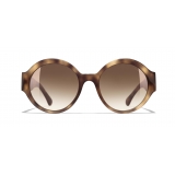 Chanel - Round Sunglasses - Light Tortoise Brown - Chanel Eyewear