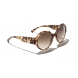 Chanel - Round Sunglasses - Light Tortoise Brown - Chanel Eyewear