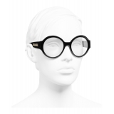Chanel - Occhiali Rotondi da Sole - Nero Trasparente - Chanel Eyewear