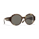 Chanel - Occhiali Rotondi da Sole - Tartaruga Marrone - Chanel Eyewear