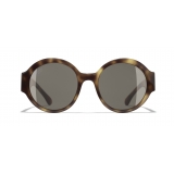 Chanel - Occhiali Rotondi da Sole - Tartaruga Marrone - Chanel Eyewear