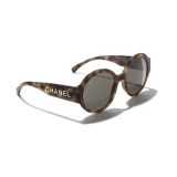 Chanel - Occhiali Rotondi da Sole - Tartaruga Marrone - Chanel Eyewear