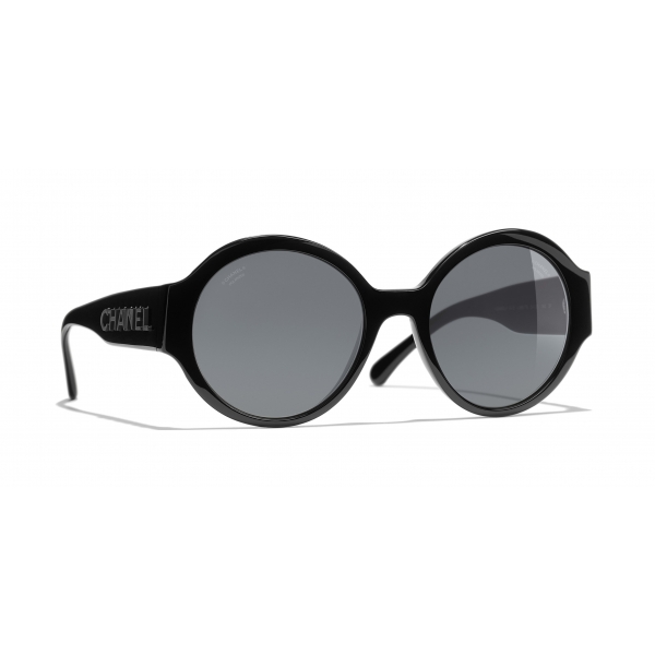 Chanel - Occhiali Rotondi da Sole - Nero Grigio - Chanel Eyewear
