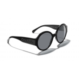 Chanel - Occhiali Rotondi da Sole - Nero Grigio - Chanel Eyewear