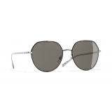 Chanel - Round Sunglasses - Dark Silver Brown - Chanel Eyewear