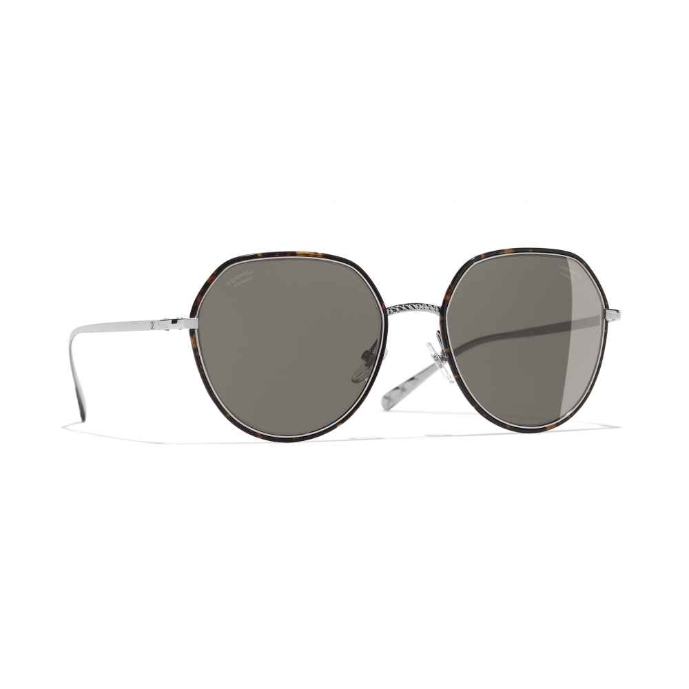 Chanel - Round Sunglasses - Dark Silver Brown - Chanel Eyewear - Avvenice