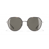 Chanel - Round Sunglasses - Dark Silver Brown - Chanel Eyewear