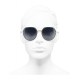 Chanel - Occhiali Rotondi da Sole - Oro Nero Grigio - Chanel Eyewear