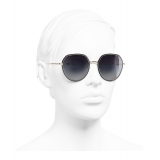 Chanel - Occhiali Rotondi da Sole - Oro Nero Grigio - Chanel Eyewear