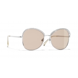 Chanel - Square Sunglasses - Silver Beige - Chanel Eyewear