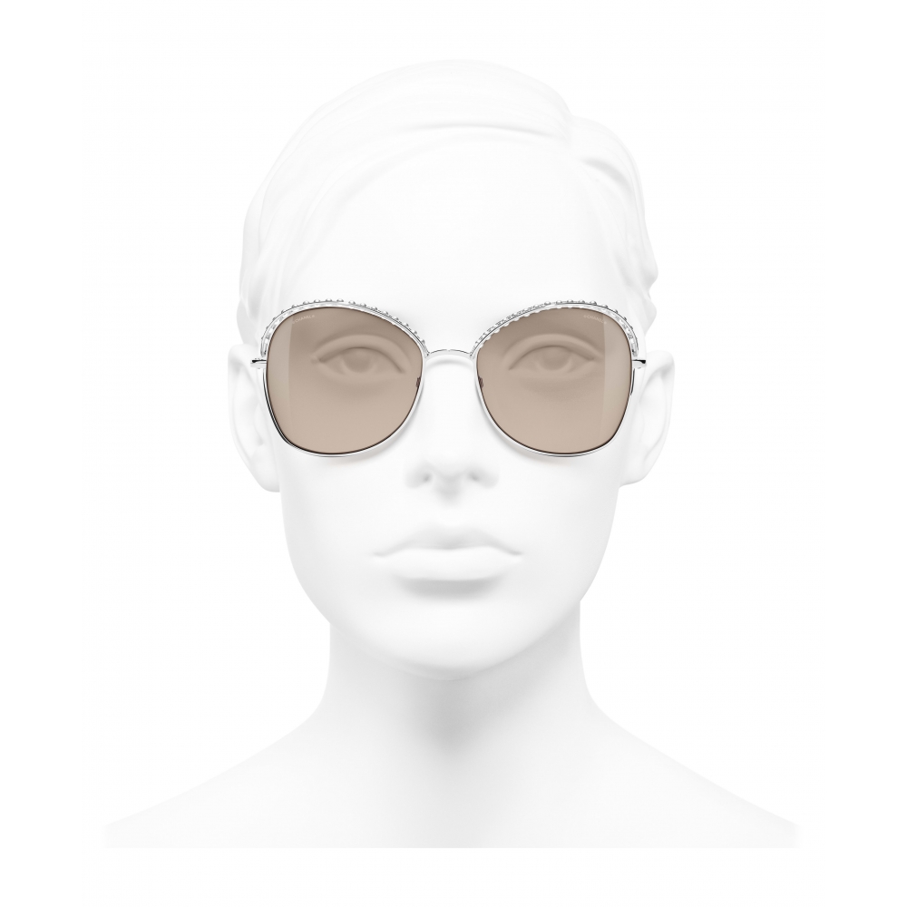 Chanel - Square Sunglasses - Silver Beige - Chanel Eyewear - Avvenice