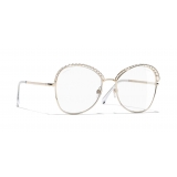 Chanel - Occhiali Quadrati da Sole - Oro Trasparente - Chanel Eyewear