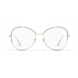 Chanel - Occhiali Quadrati da Sole - Oro Trasparente - Chanel Eyewear