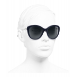 Chanel - Occhiali a Farfalla da Sole - Blu Scuro Grigio - Chanel Eyewear