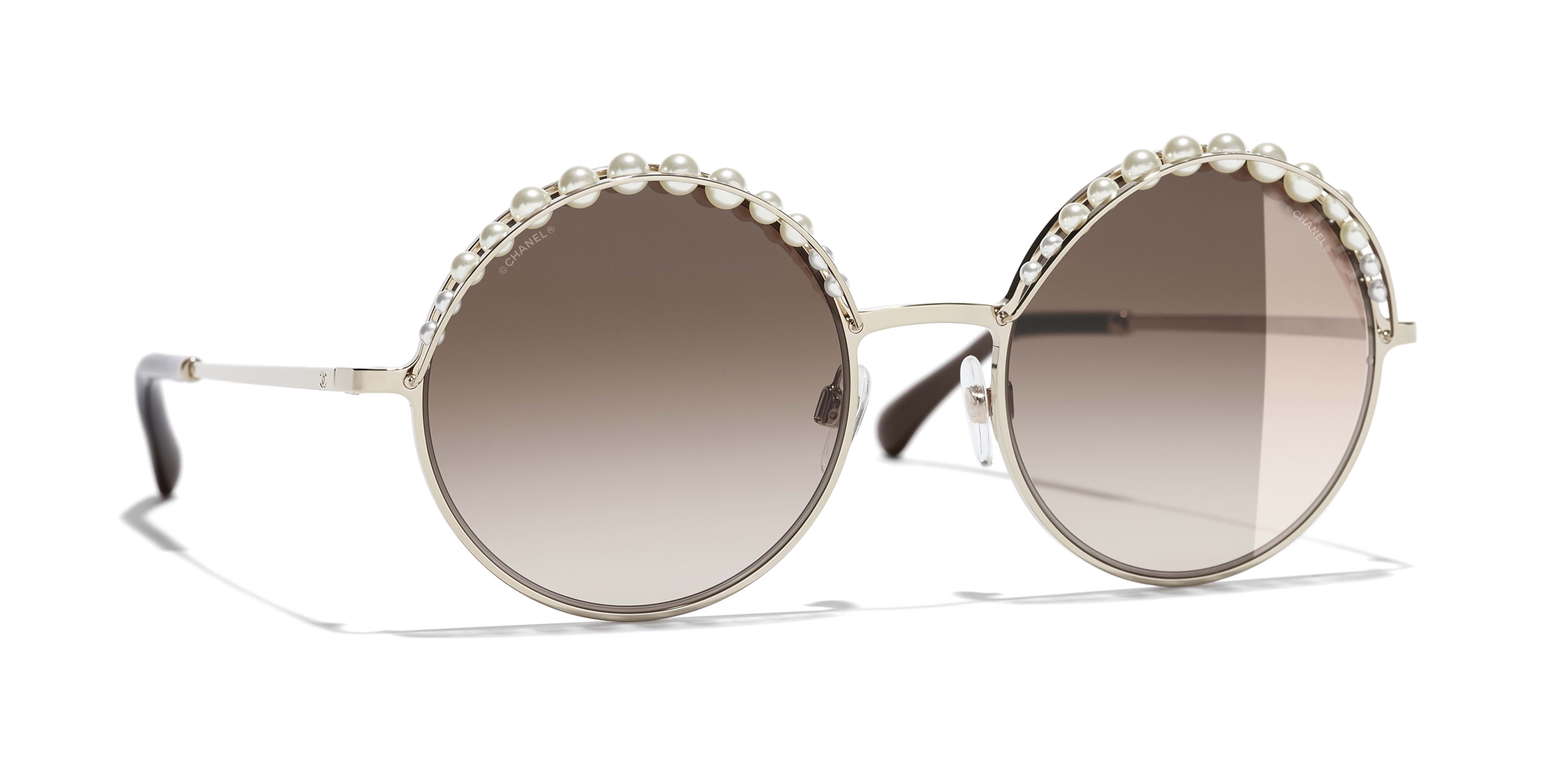 Chanel - Round Sunglasses - Gold Light Brown - Chanel Eyewear