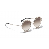 Chanel - Occhiali Rotondi da Sole - Oro Marrone Chiaro - Chanel Eyewear