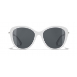 Chanel - Butterfly Sunglasses - White Gray - Chanel Eyewear