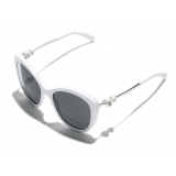 Chanel - Butterfly Sunglasses - White Gray - Chanel Eyewear