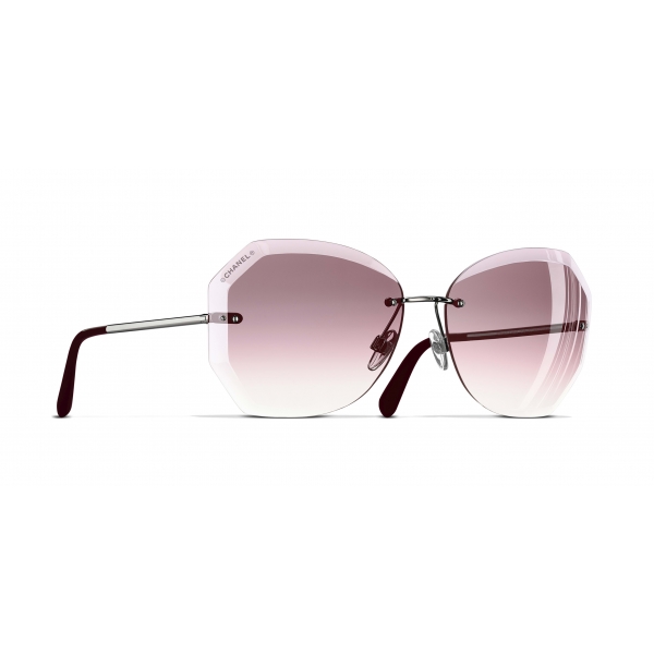 Chanel - Occhiali Rotondi da Sole - Argento Rosa - Chanel Eyewear