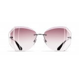 Chanel - Occhiali Rotondi da Sole - Argento Rosa - Chanel Eyewear