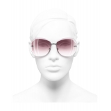 Chanel - Occhiali Rotondi da Sole - Argento Rosa - Chanel Eyewear