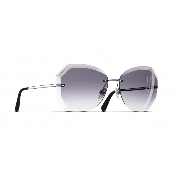 Chanel - Occhiali Rotondi da Sole - Argento Grigio - Chanel Eyewear