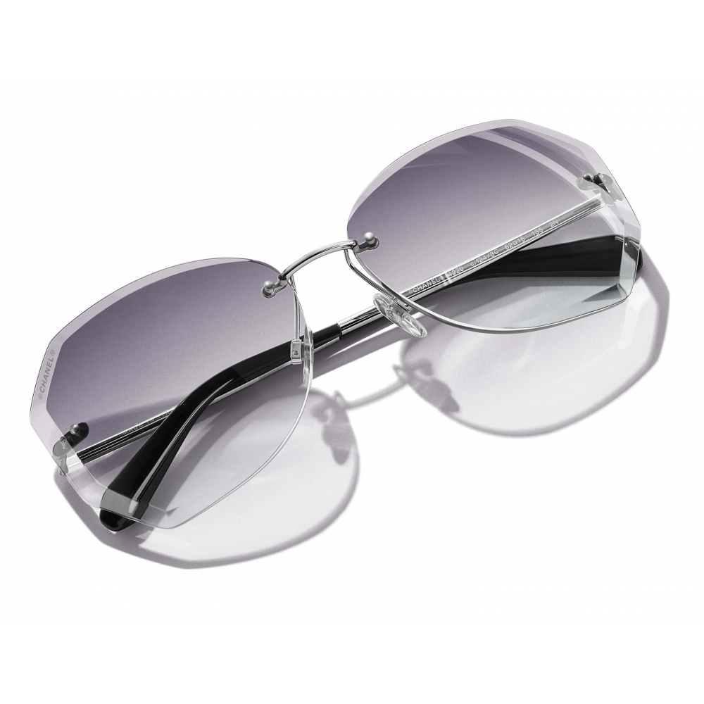 Chanel - Round Sunglasses - Silver Gray - Chanel Eyewear - Avvenice