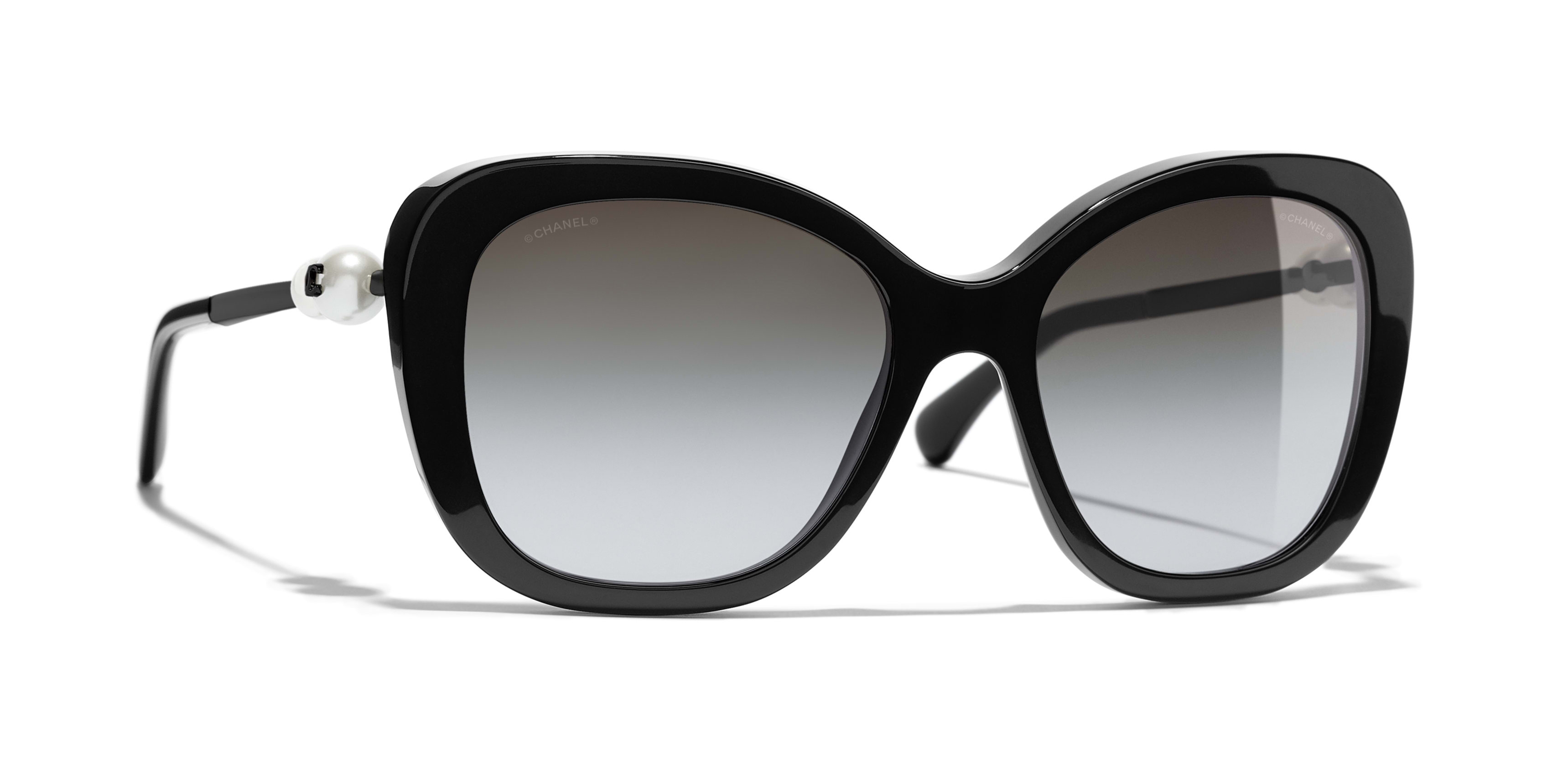 CHANEL CC Logo Sunglasses 5143 Black and White
