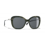 Chanel - Square Sunglasses - Green Tortoise Gray - Chanel Eyewear