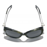 Chanel - Occhiali Quadrati da Sole - Verde Tartaruga Grigio - Chanel Eyewear