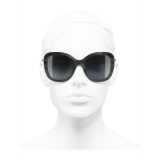 Chanel - Occhiali Quadrati da Sole - Verde Tartaruga Grigio - Chanel Eyewear